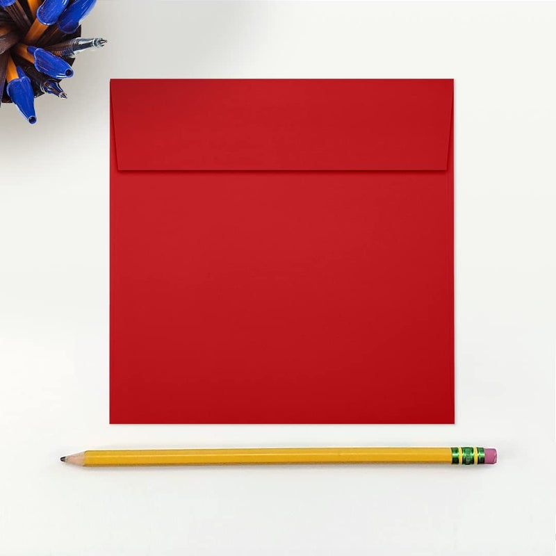 LUXPaper Square Invitation Envelopes | Peel & Press | 5 1/2" x 5 1/2" | Ruby Red | 80lb. Text | 50 Qty - Image 4